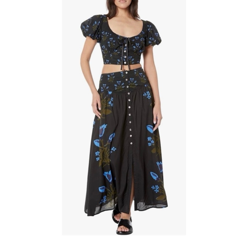 Free People Easy to Love Set in Black/Blue Combo